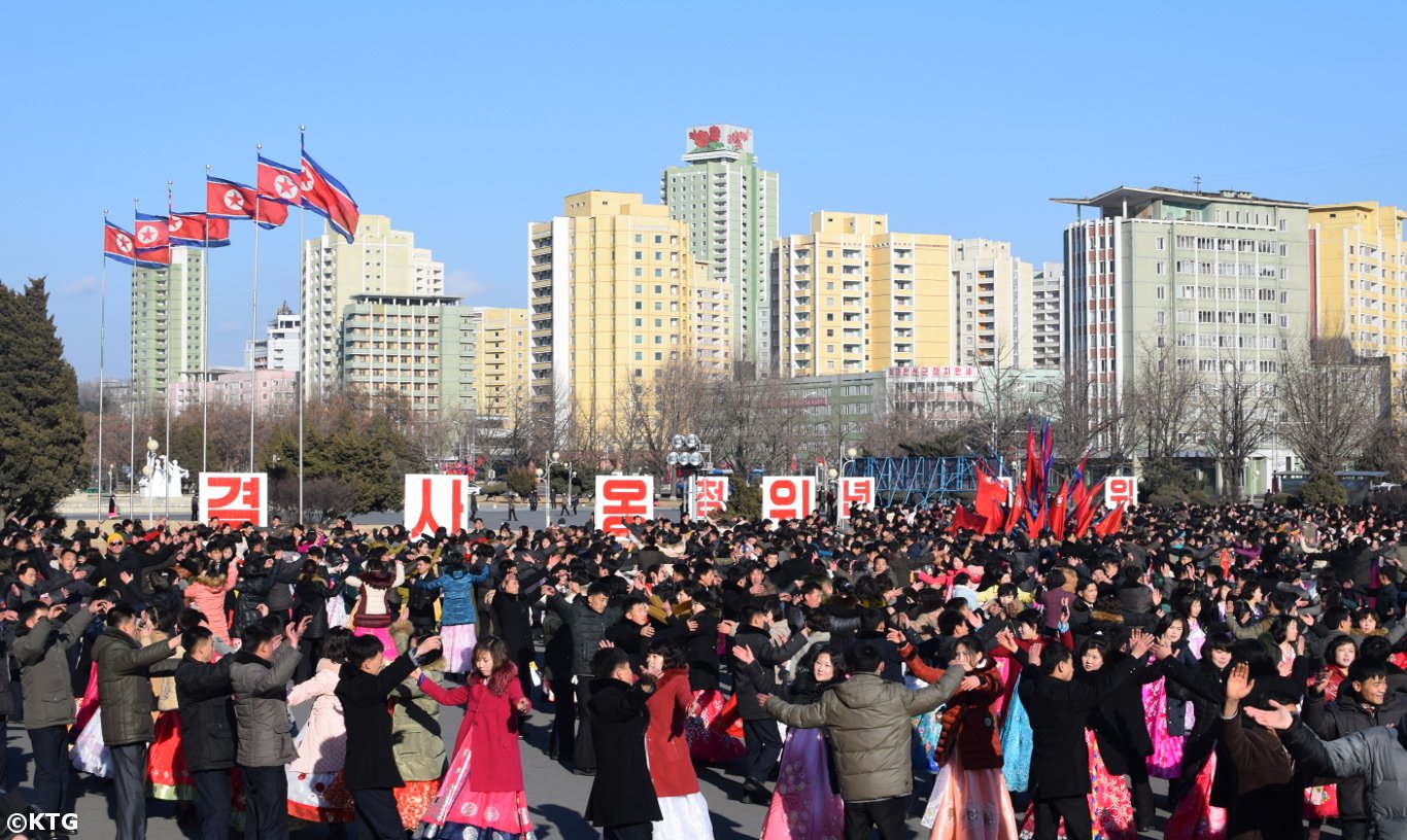 Mass Dances in Pyongyang with North Koreans on the Birthday of Kim Jong Il