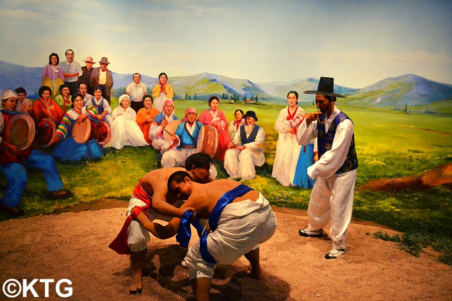 Korean wrestling at the Korean folk museum in Yanji, capital of Yanbian