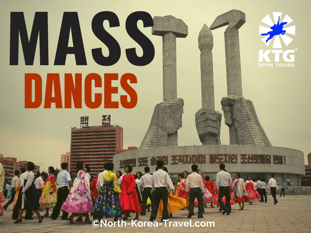 Mass Dances by the Workers' Party Monument in Pyongyang, capital of North Korea (DPRK) on 9.9 which is the country's National Day