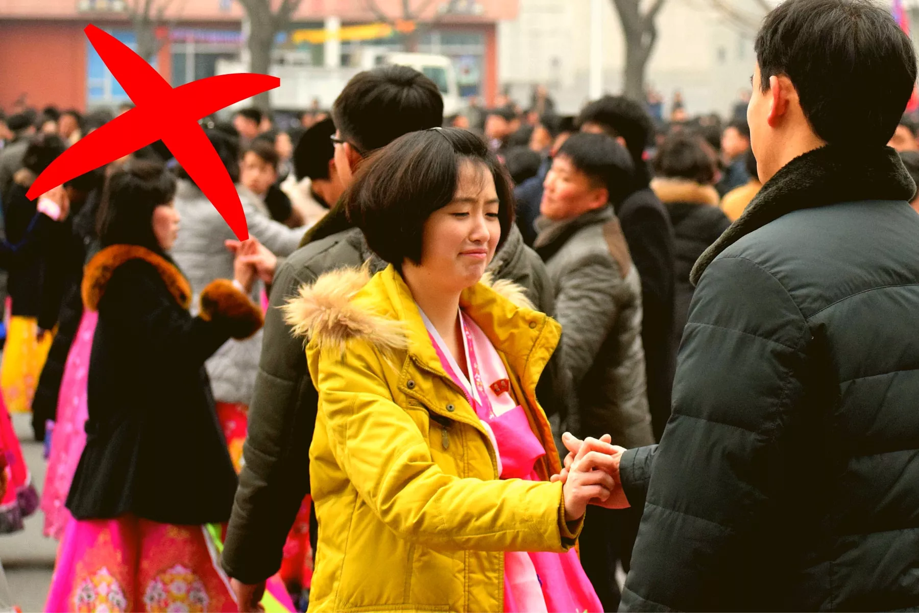 bailes de masas en Pyongyang, Corea del Norte, durante el cumpleaños de Kim Jong Il