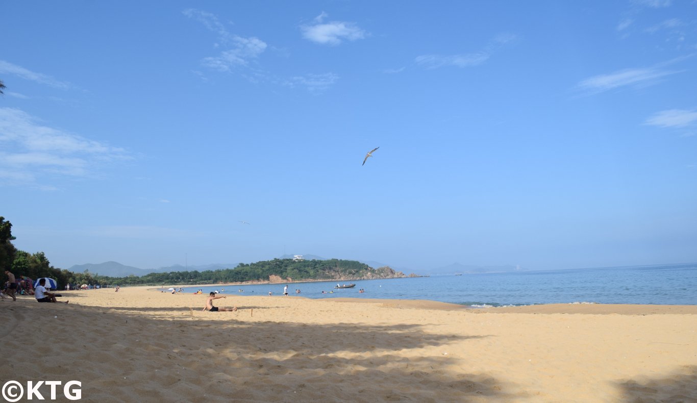 North Korean relaxing at the Majon beach