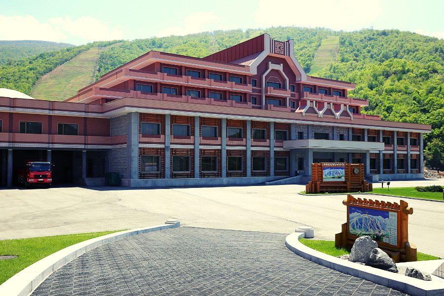 Masik ski resort in North Korea, DPRK, in summer. Trip arranged by KTG Tours