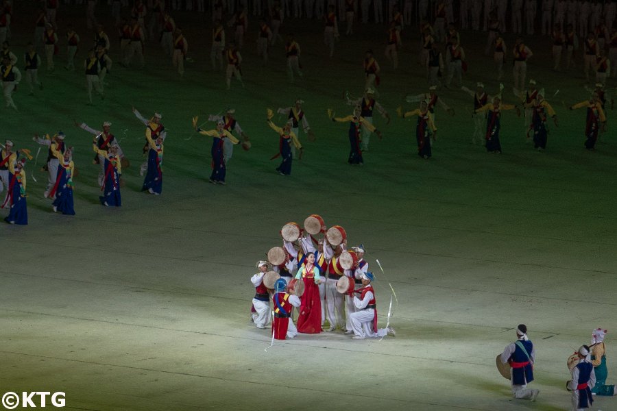 Jeux de masse, les mass games à Pyongyang, capitale de la Corée du Nord (RPDC). Voyage organisé par KTG Tours