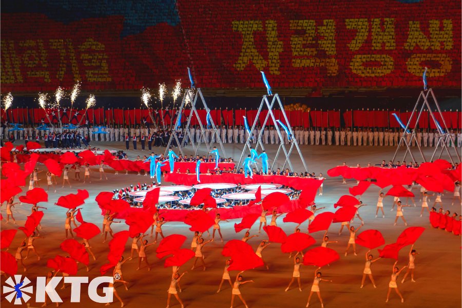 Grand gymnastics acrobatic performance North Korea, DPRK. Photo in North Korea taken by KTG Tours