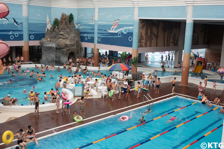 Munsu waterpark in Pyongyang capital of North Korea. Many locals gather here on holiday. Trip arranged by KTG Tours