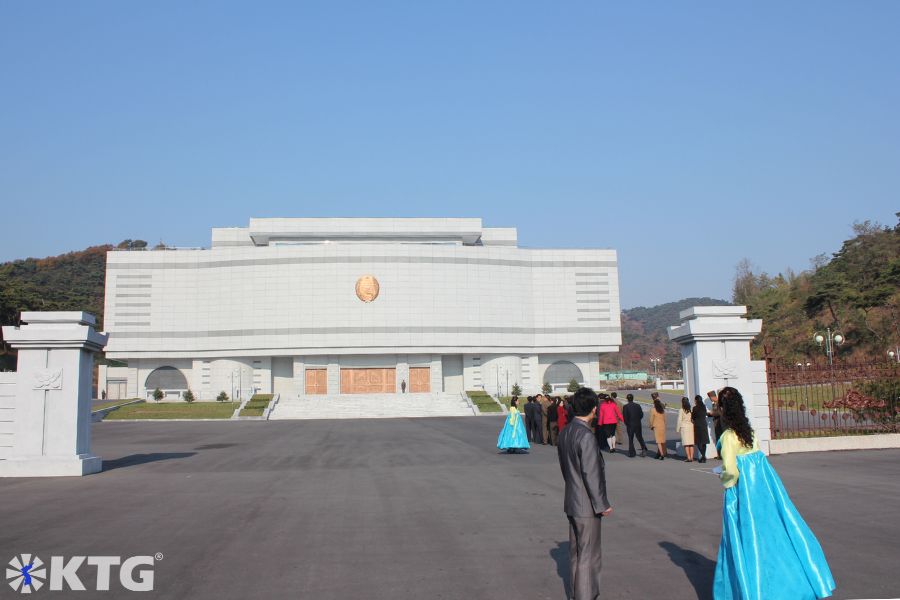 Main gates of the National Gifts Exhibition House near Pyongyang, North Korea (DPRK). Tour arranged by KTG Tours