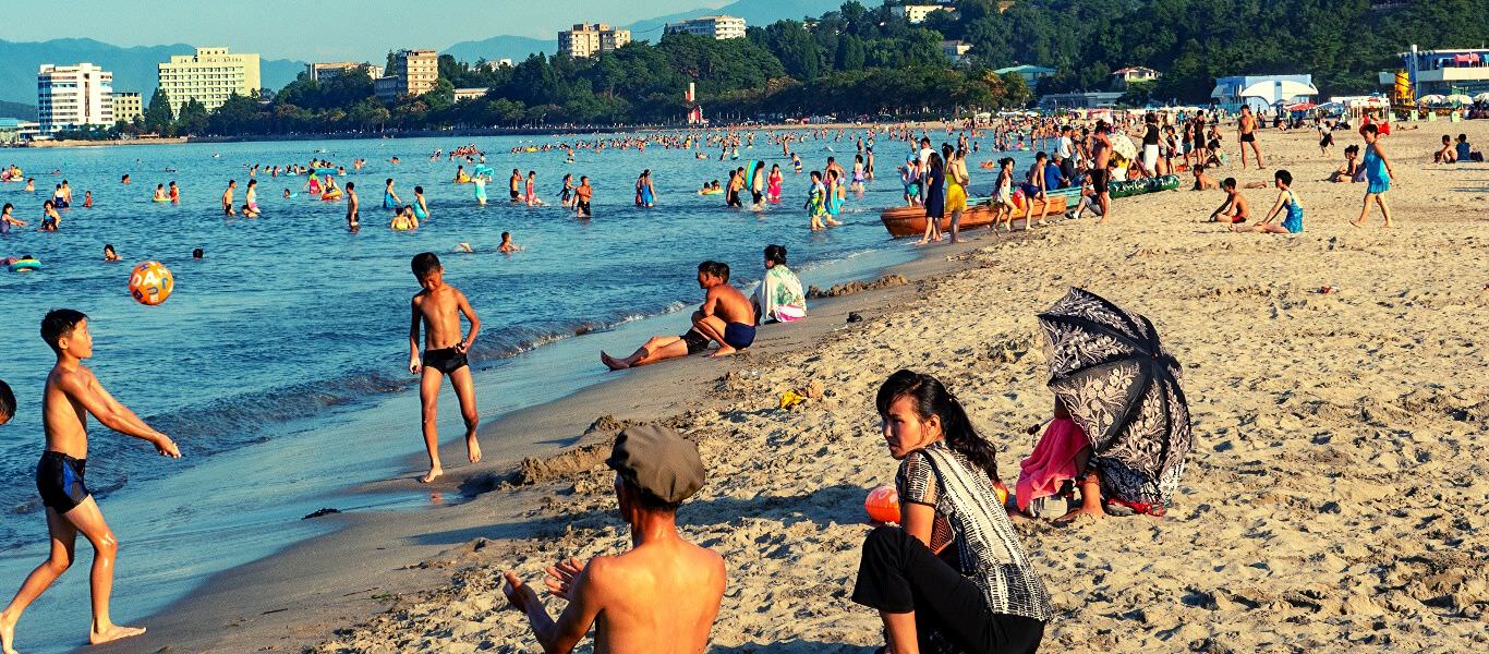 Plages de Corée du Nord, plage de Songdowon à Wonsan, côte est de la RPDC