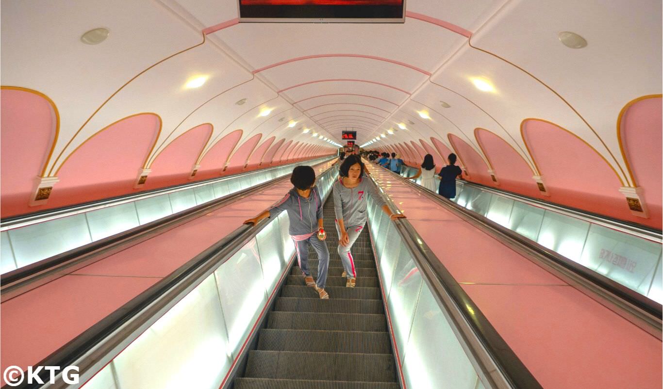 Pyonygang metro in North Korea, DPRK. Trip arranged by KTG Tours