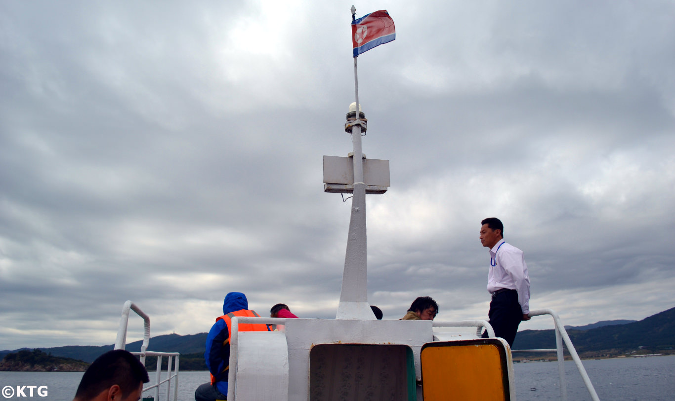 Boat ride in Rason, DPRK (North Korea) with KTG Tours. We are off to see North Korean seals!