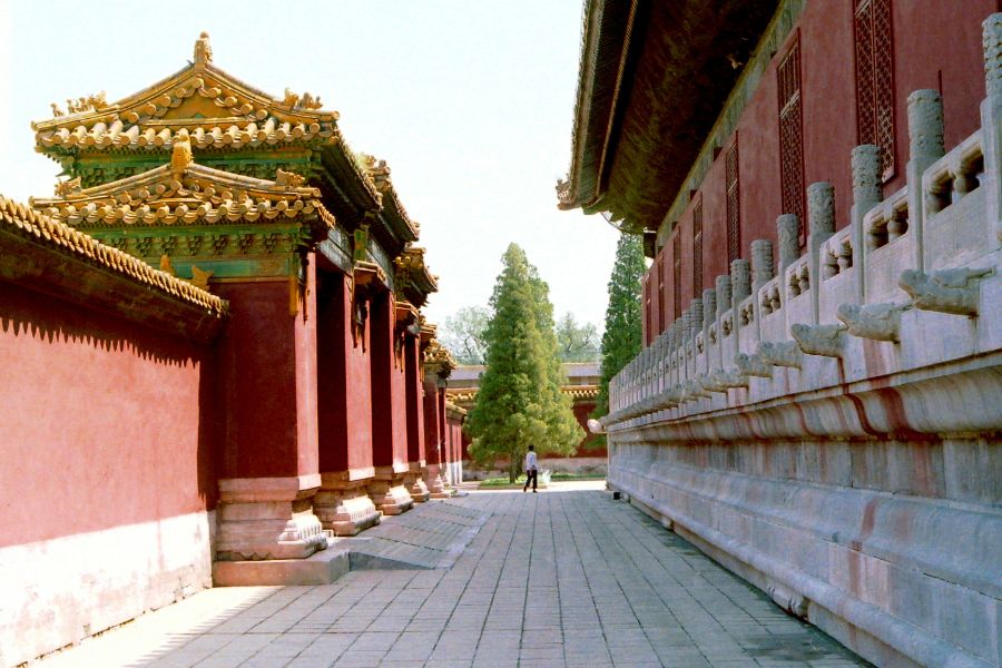paseo por la ciudad prohibida por la tarde en invierno, Pekin, Beijing, China
