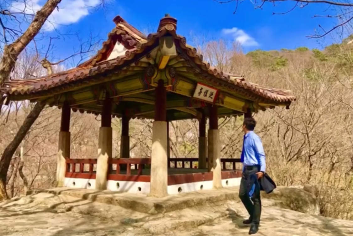 Pomsa Pavilion by the Pakyon Falls near Kaesong in North Korea (DPRK), KTG Tours