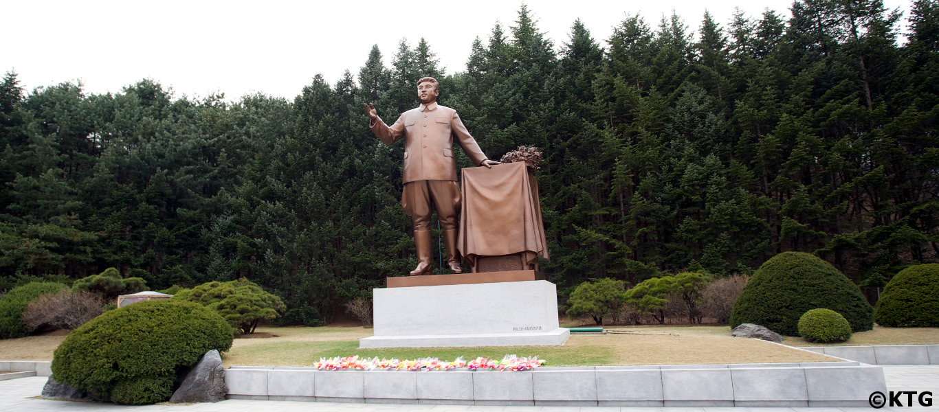 Statue of President Kim Il Sung at Paeksong-ri revolutionary site near Pyongsong, North Korea, DPRK. Picture taken by KTG Tours.