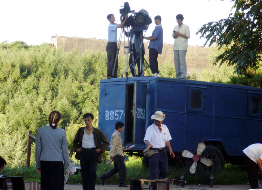 tournage d'un film nord-coréen dans les studios de cinéma de Pyongyang en Corée du Nord
