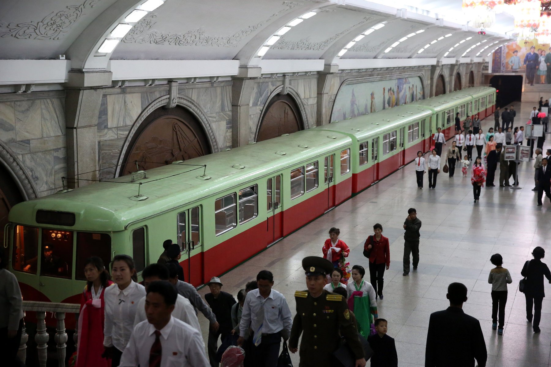 Entrance to the metro station in Pyongyang, North Korea. Visit the DPRK with KTG!