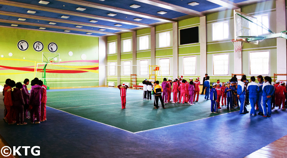 PE lesson at Rajin orphanage in Rason, North Korea