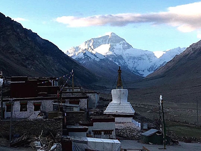 Rongbuk monastery in Tibet, China, is by the footsteps of Mount Everst and is said to be the highest monastery in the world.