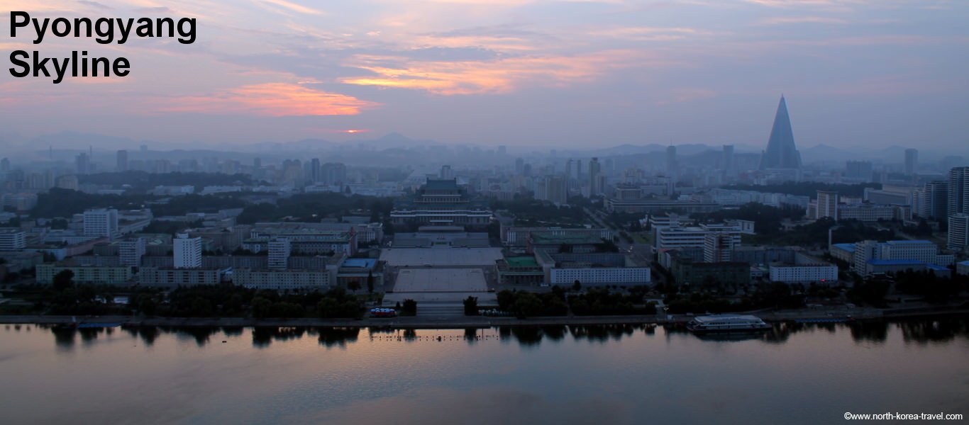 View of the Ryugyong Hotel in Pyongyang, North Korea (DPRK)