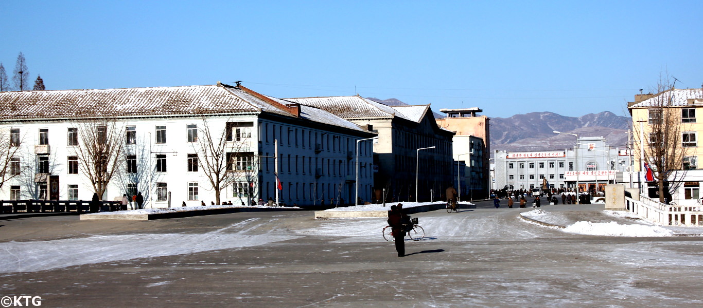 Sariwon train station. This is the provincial capital of North Hwangahe province. Picture taken by KTG Tours