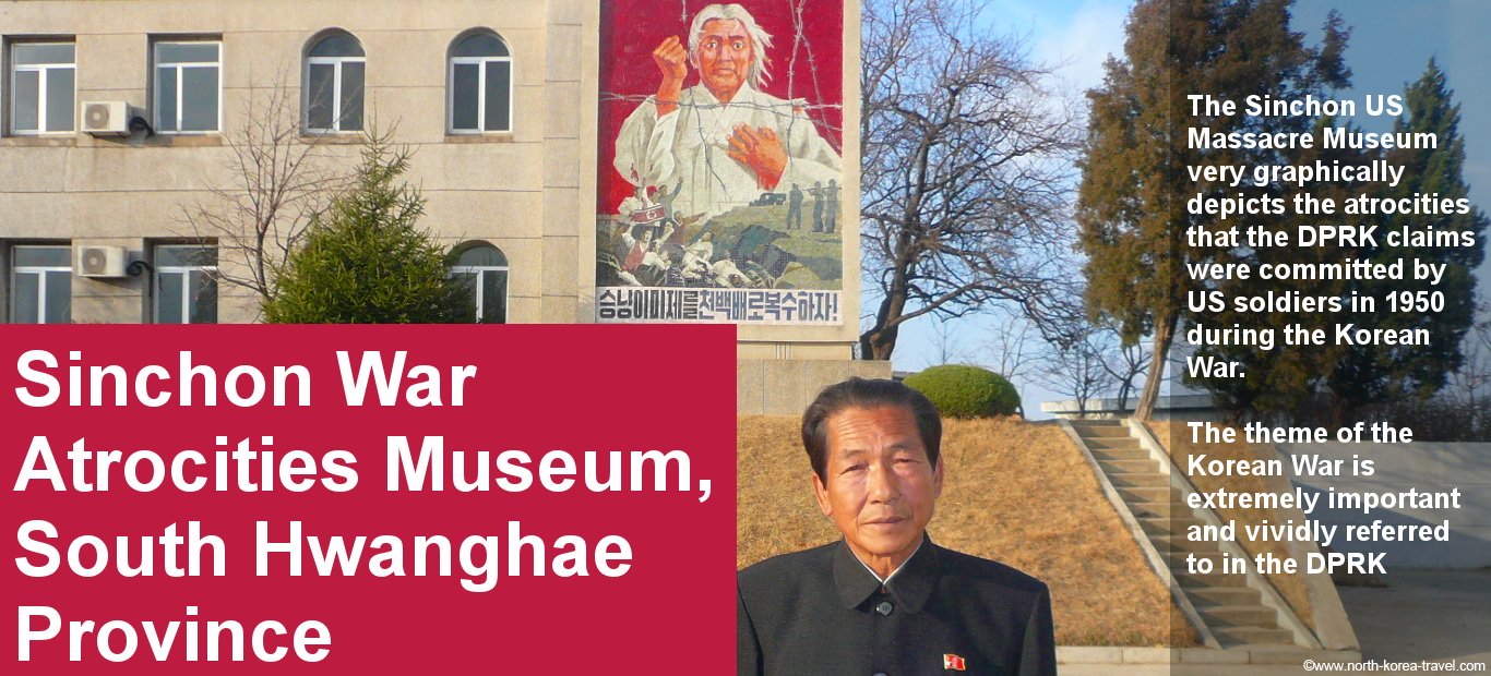 Museo en Sinchon en Corea del Norte mostrando las supuestas atrocidades cometidas por los EEUU en 1950