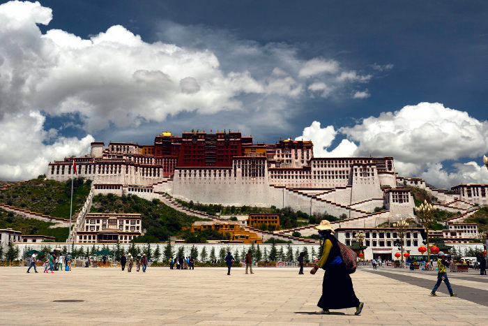 The Potala Palace in Lhasa, Tibet, China is probably the most famous Tibetan monument
