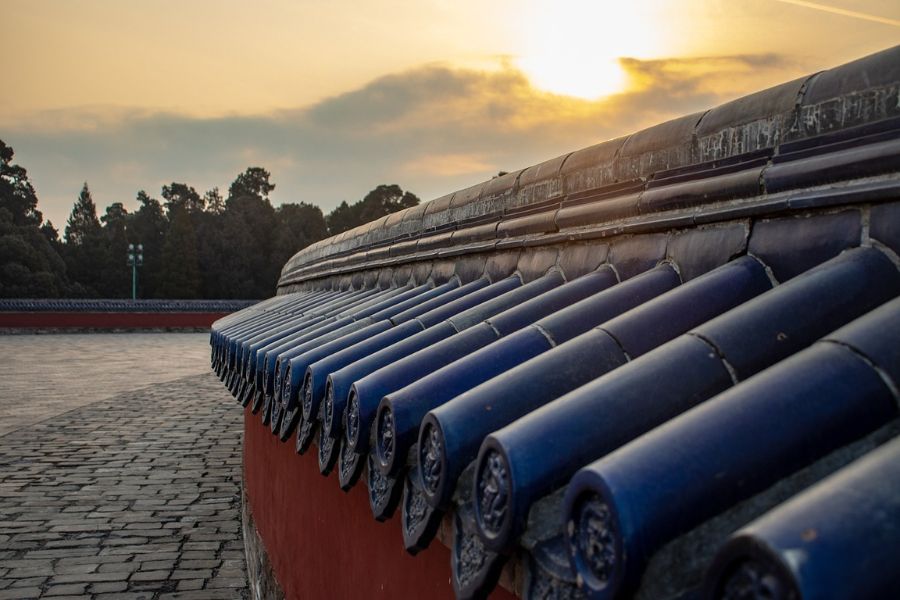 pared de eco en el templo del cielo en invierno, Pekin, Beijing, China