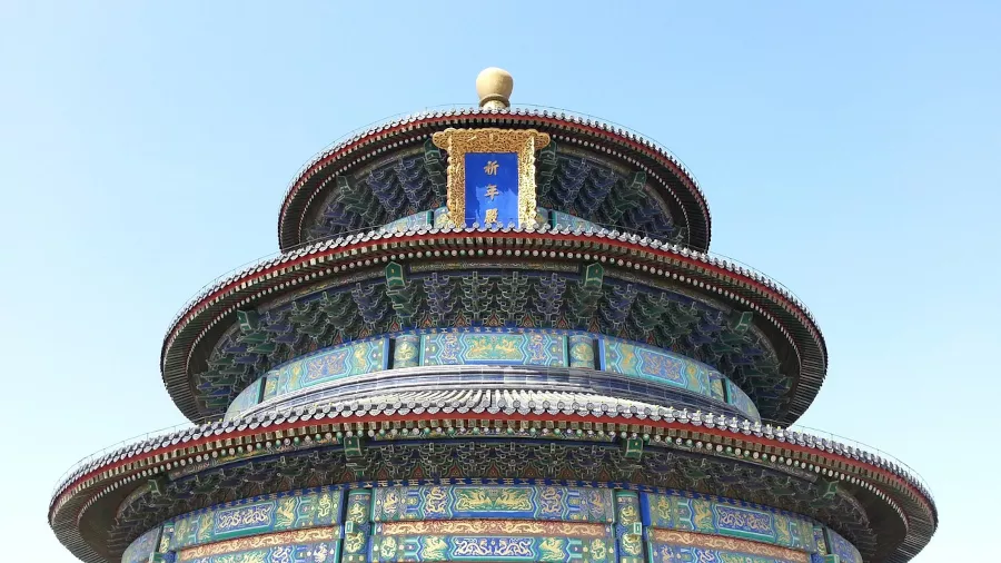 estructura principal del templo del cielo en invierno, Pekin, Beijing, China