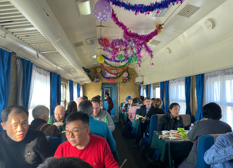 Lunch on a North Korean train