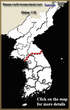 Mapa de Tumen, ciudad fronteriza con Corea del Norte