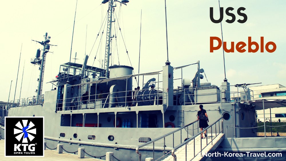 USS Pueblo Tour - Korean steps foot on the US ship captured by North Korea in 1968 and displayed as a trophy, picture taken by KTG tours