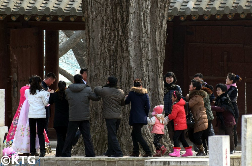 wedding celebration in the Koryo Museum in Kaesong, North Korea. This museum is a UNESCO world heritage site. Kaesong is located near the border between South Korea and the DPRK