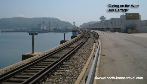 Driving on the West Sea Barrage in Nampo, North Korea (DPRK)