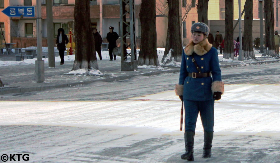 Circulation à Pyongyang en hiver