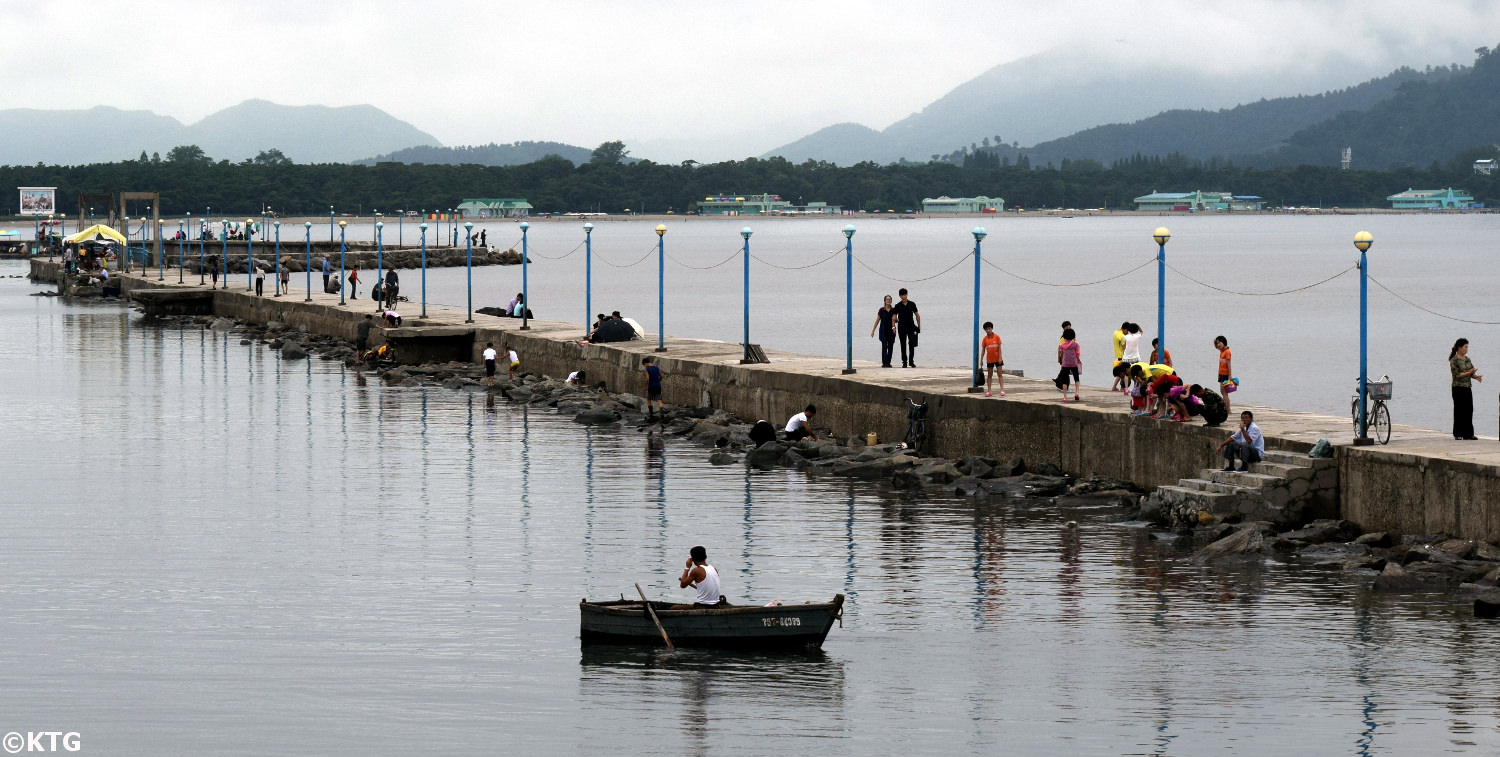 Pier leading to Jangdok islet in Wonsan, North Korea