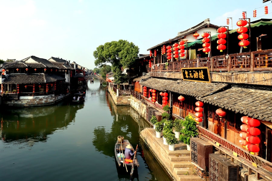 Xitang ancient water town near Shanghai in China