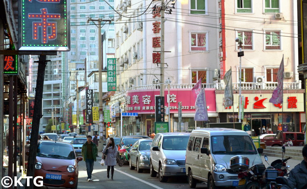 Downtown Yanji City in Yanbian, China, near North Korea and Russia