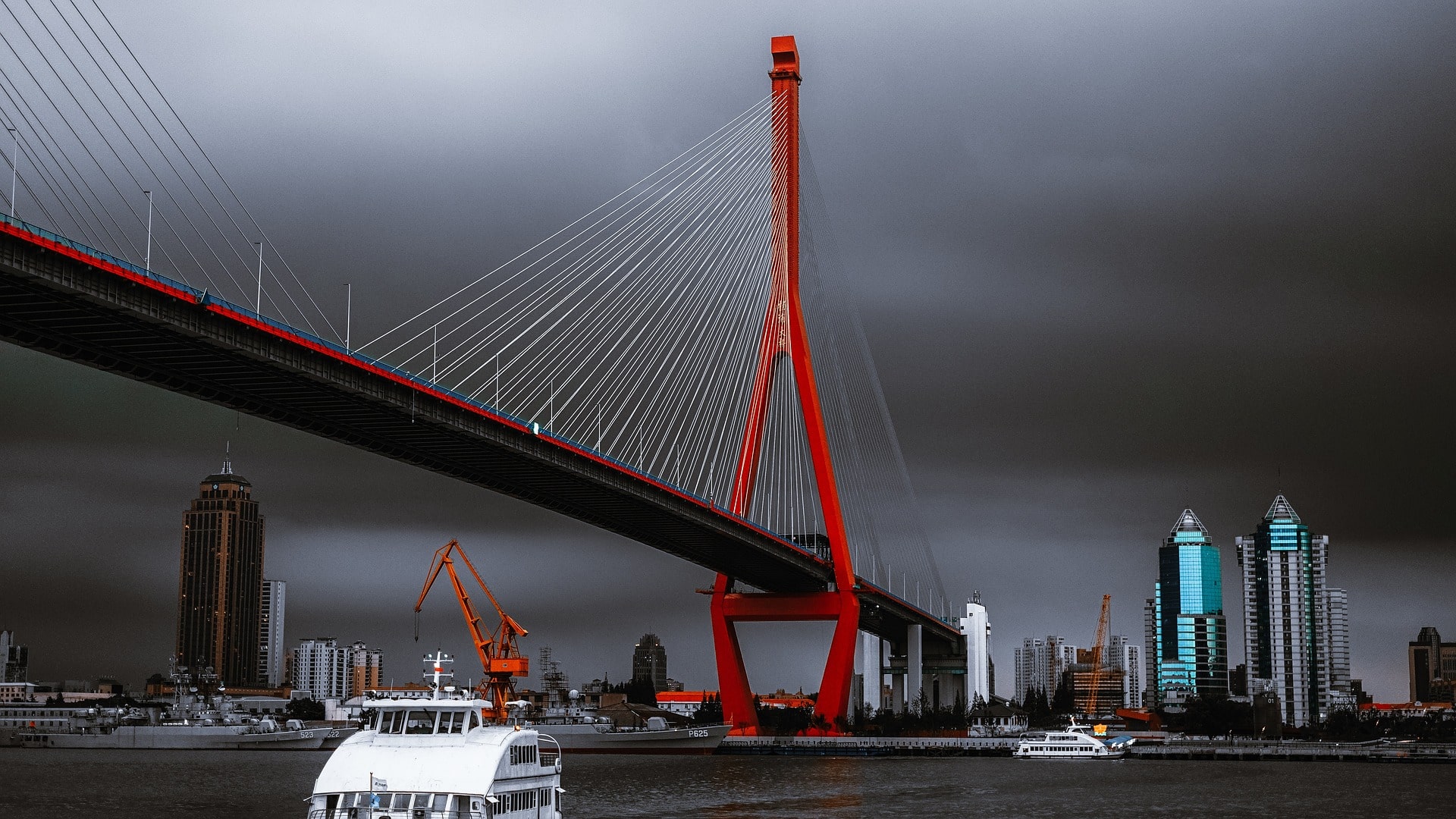 Yangpu Bridge in Shanghai, China