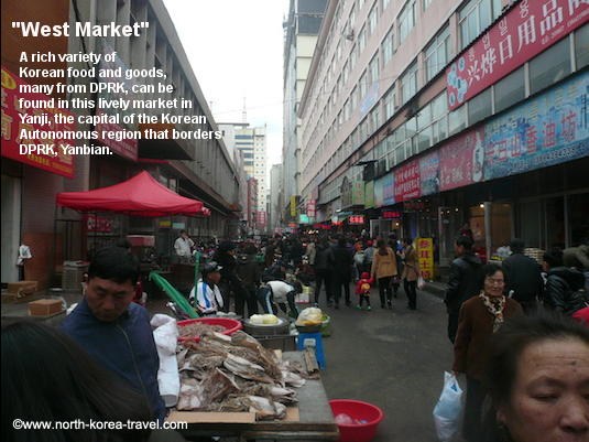 Mercado del oeste, west market, en Yanji, China con KTG Tours