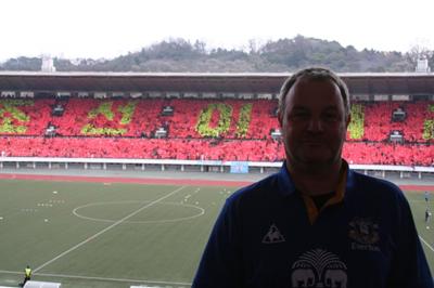 Everton fan in Pyongyang