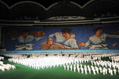 Imagen de los Mass Games en Corea del Norte