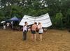 Dancing with locals on the beach on the east coast of North Korea