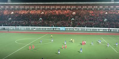 The crowd and North Korean players went ecstatic with their goal in the second half