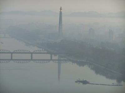 View from the hotel: Juche tower